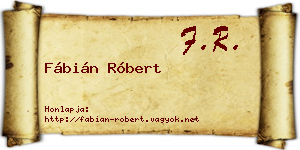 Fábián Róbert névjegykártya