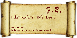 Fábián Róbert névjegykártya